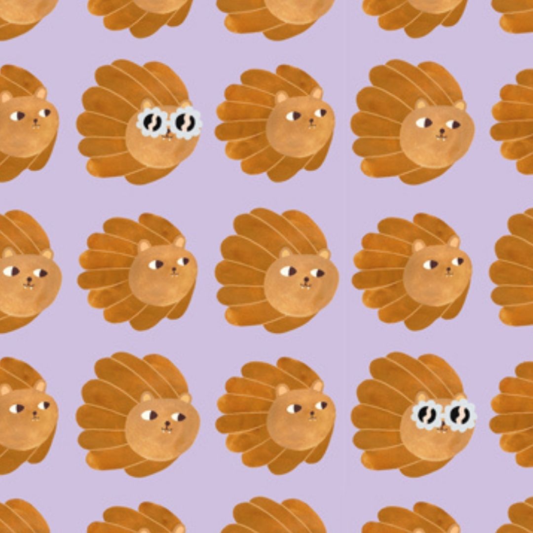 Lion head - Lilac - Aniek Bartels