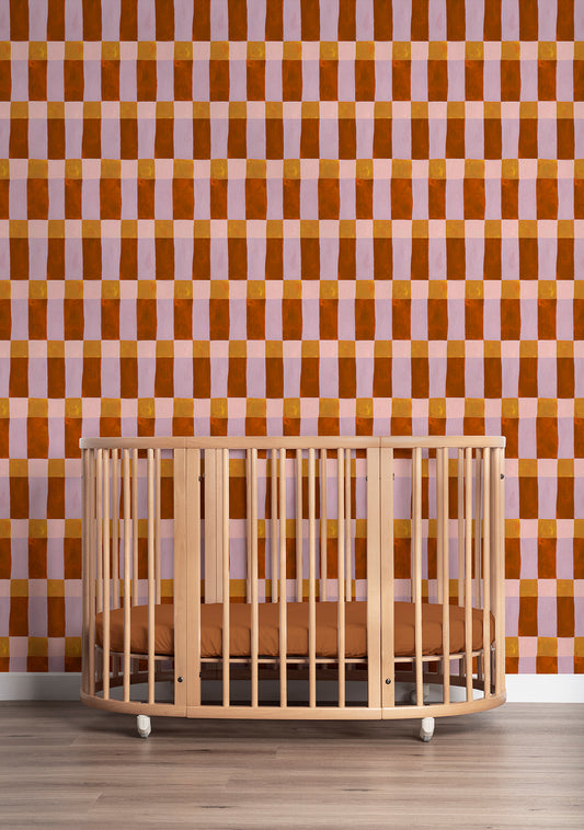 Playful Blocks Warm Wallpaper – Meet Me at the Wall x Aniek Bartels