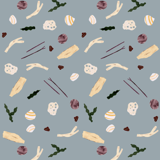 Sea and Shells Steel Blue - Lotte Dirks