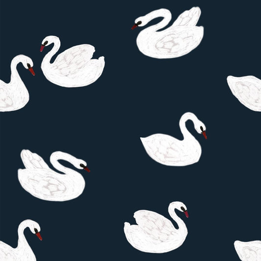 Swans - Night blue - Joëlle Wehkamp
