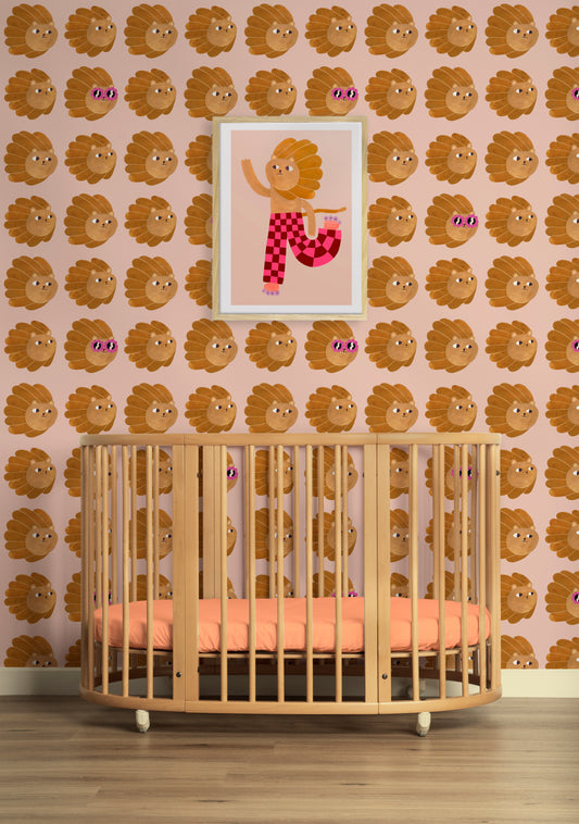 Lion head - Pale Pink - Aniek Bartels