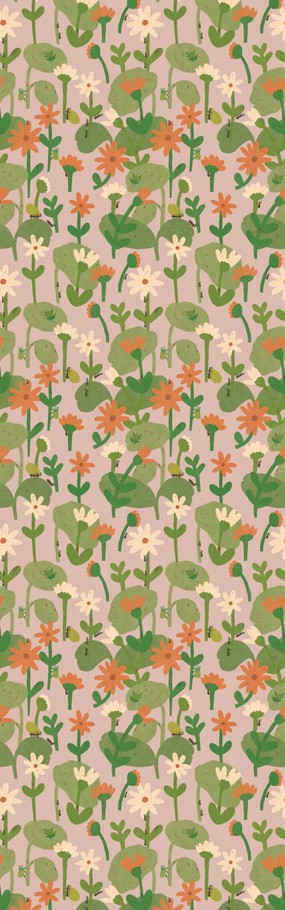 Blooming daisies –  Smokey pink Wallpaper by Lotte Dirks | Into the Flowerfields Collection