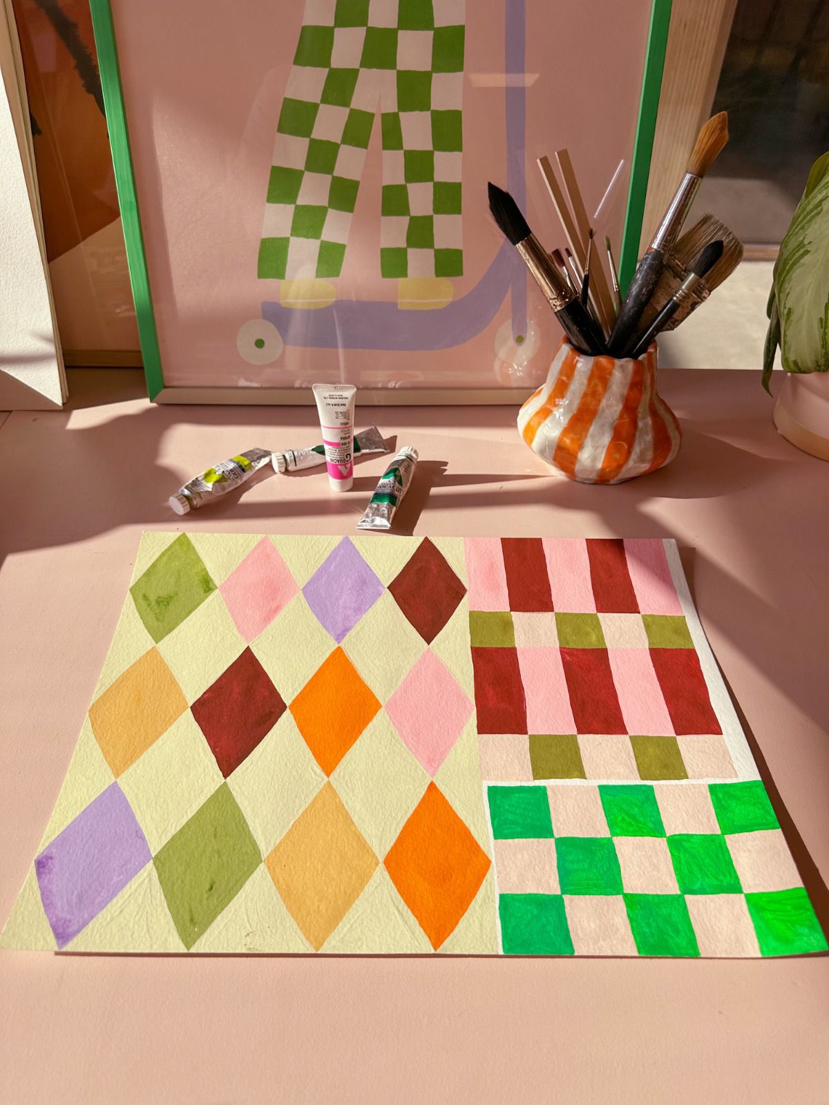 Square blocks green - Aniek Bartels