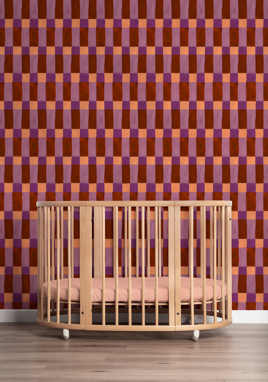 Playful Blocks Amethist Wallpaper – Meet Me at the Wall x Aniek Bartels