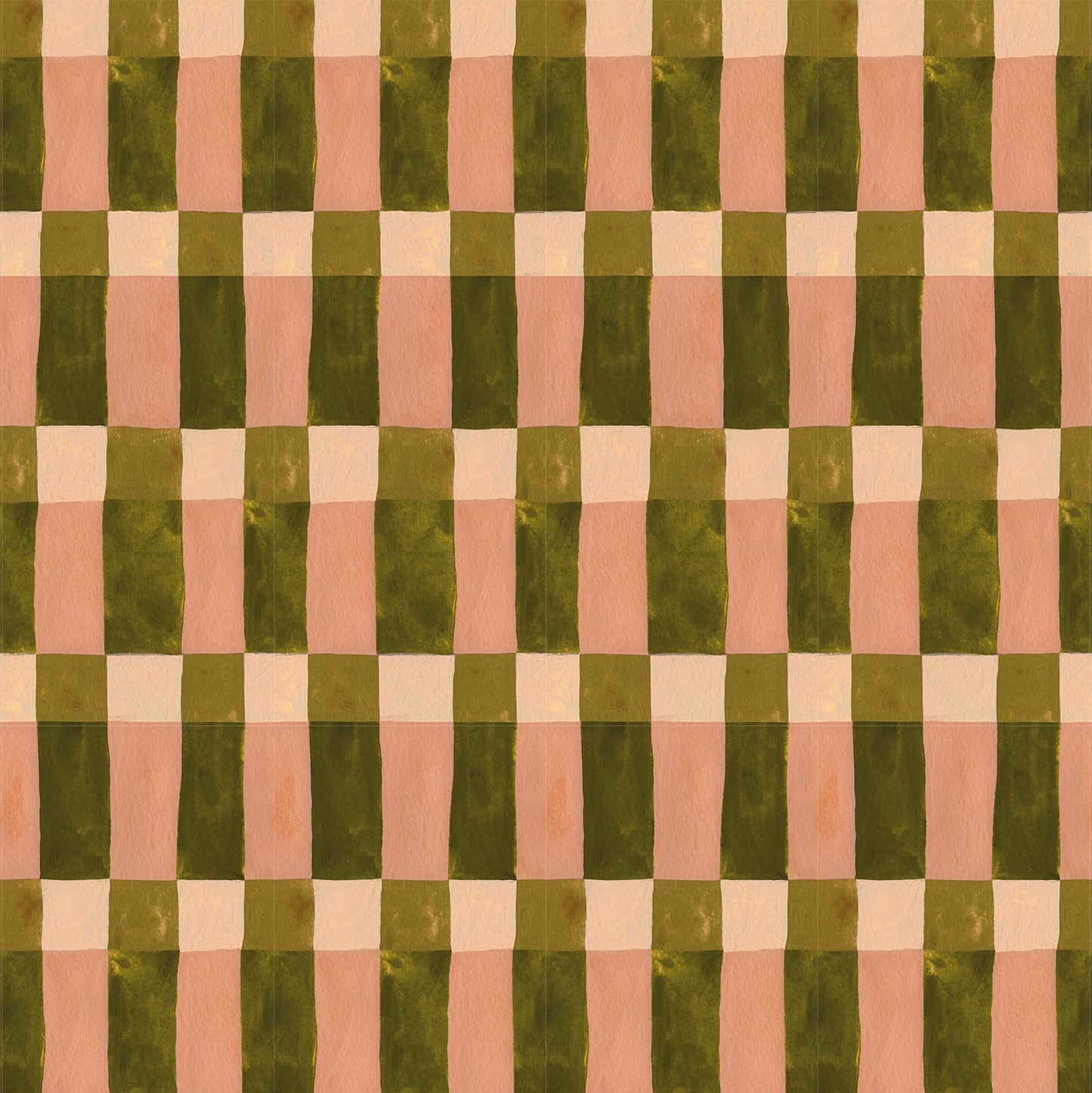 Playful Blocks Moss Wallpaper – Meet Me at the Wall x Aniek Bartels