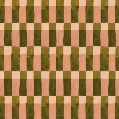 Playful Blocks Moss Wallpaper – Meet Me at the Wall x Aniek Bartels