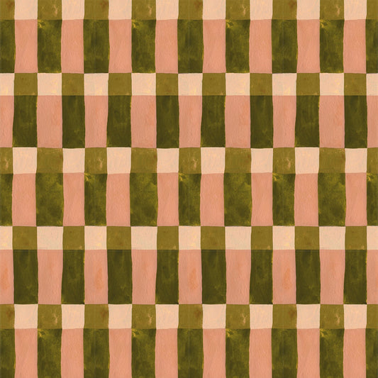 Playful Blocks Moss Wallpaper – Meet Me at the Wall x Aniek Bartels